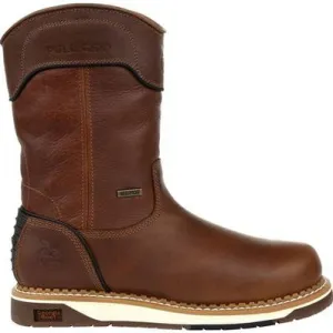 Georgia Men's Amp Lt Wedge 10" Waterproof Steel Toe Pull Work Boot -Brown- GB00517