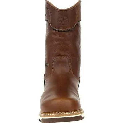 Georgia Men's Amp Lt Wedge 10" Waterproof Steel Toe Pull Work Boot -Brown- GB00517