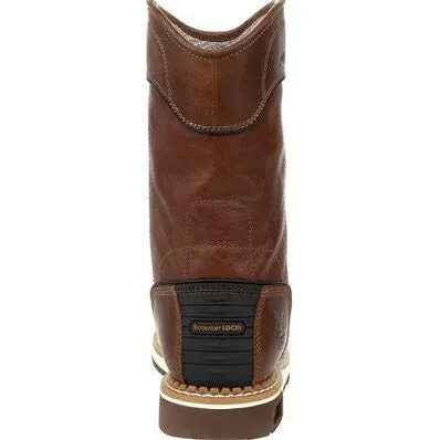 Georgia Men's Amp Lt Wedge 10" Waterproof Steel Toe Pull Work Boot -Brown- GB00517
