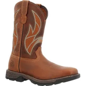 Georgia Men's Carbo Tec Flx 11" Pull On Insulkul Western Work Boot- Brown- GB00702