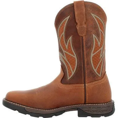 Georgia Men's Carbo Tec Flx 11" Pull On Insulkul Western Work Boot- Brown- GB00702