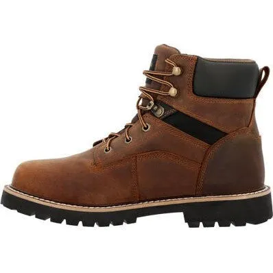 Georgia Men's Core 37 6" Waterproof Slip Resistant Work Boot -Brown- GB00635