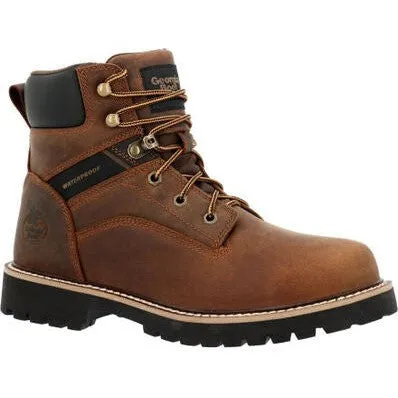 Georgia Men's Core 37 6" Waterproof Slip Resistant Work Boot -Brown- GB00635