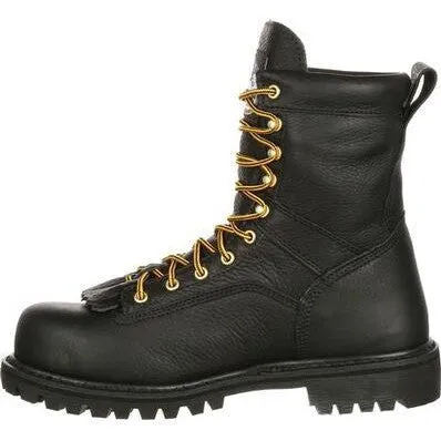 Georgia Men's Lace To Toe 8" Waterproof Work Boot - Black - G8010