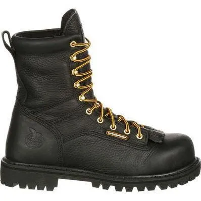 Georgia Men's Lace To Toe 8" Waterproof Work Boot - Black - G8010