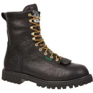 Georgia Men's Lace To Toe 8" Waterproof Work Boot - Black - G8010