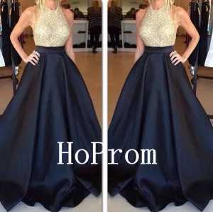 Halter Backless Prom Dresses,Sparkly Prom Dress,Evening Dress
