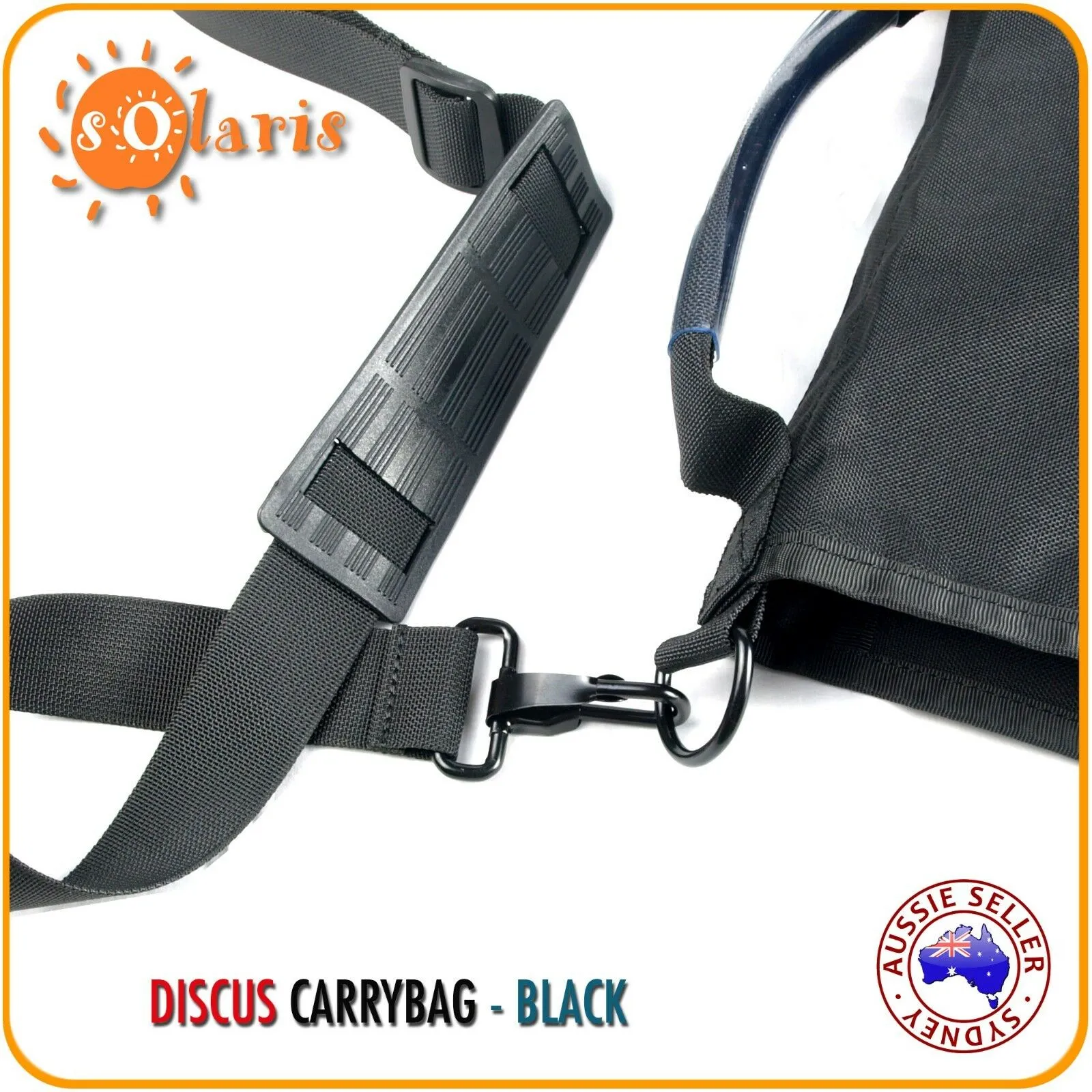 Heavy Duty 2 Discus Carry Bag with Shoulder Strap - Black