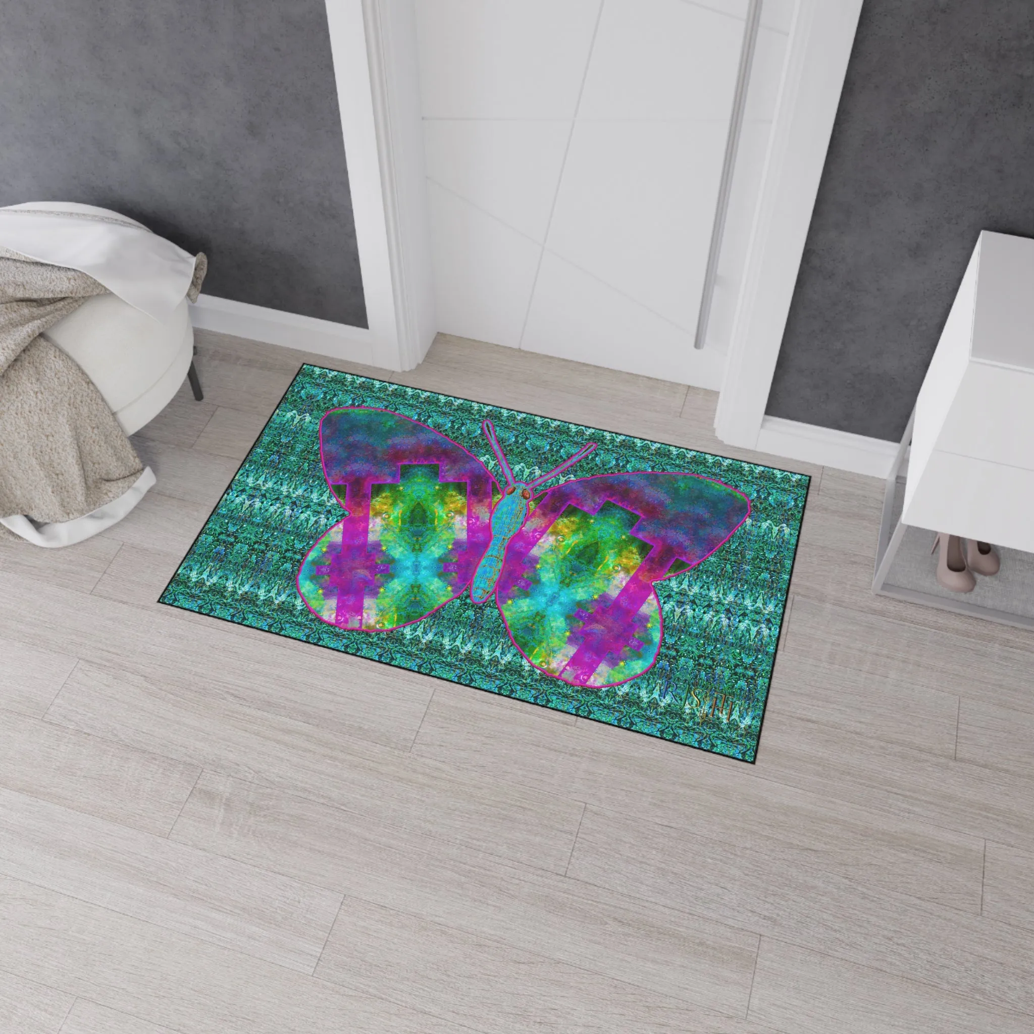 Heavy Duty Floor Mat (Butterfly Glade Denizen & Samhain Dream Thaw 12 & Blue Logo@Alchemic) RJSTH@Fabric#11_9 of 16 RJSTHw2025 RJS