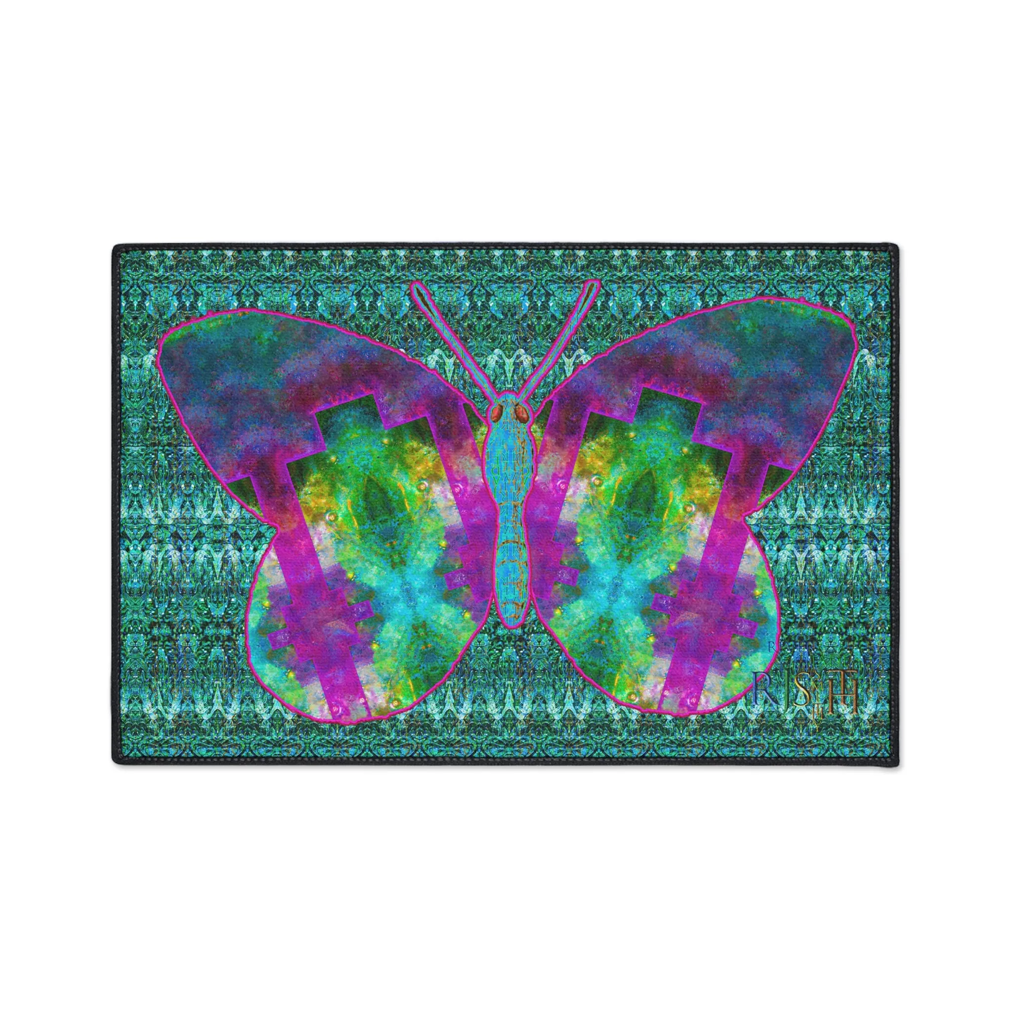 Heavy Duty Floor Mat (Butterfly Glade Denizen & Samhain Dream Thaw 12 & Blue Logo@Alchemic) RJSTH@Fabric#11_9 of 16 RJSTHw2025 RJS