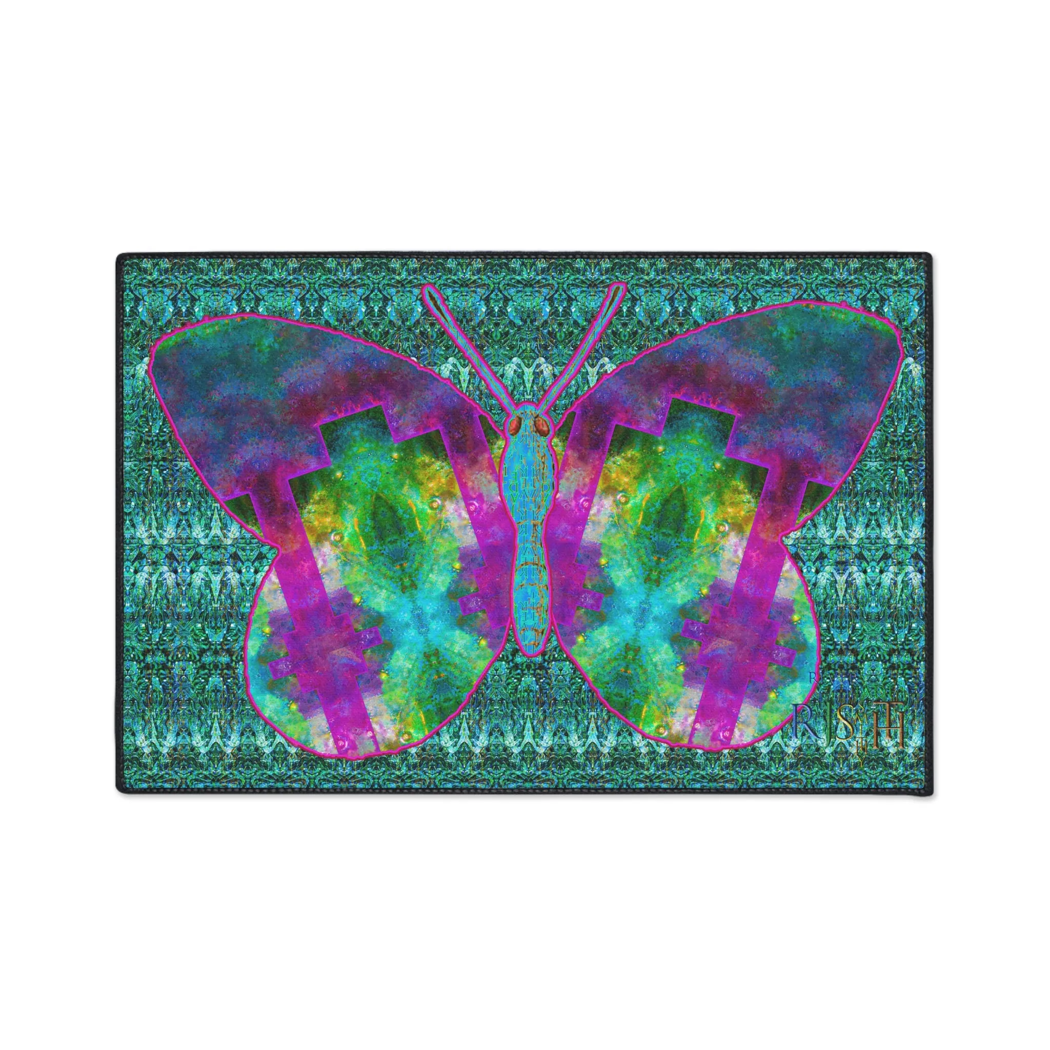 Heavy Duty Floor Mat (Butterfly Glade Denizen & Samhain Dream Thaw 12 & Blue Logo@Alchemic) RJSTH@Fabric#11_9 of 16 RJSTHw2025 RJS