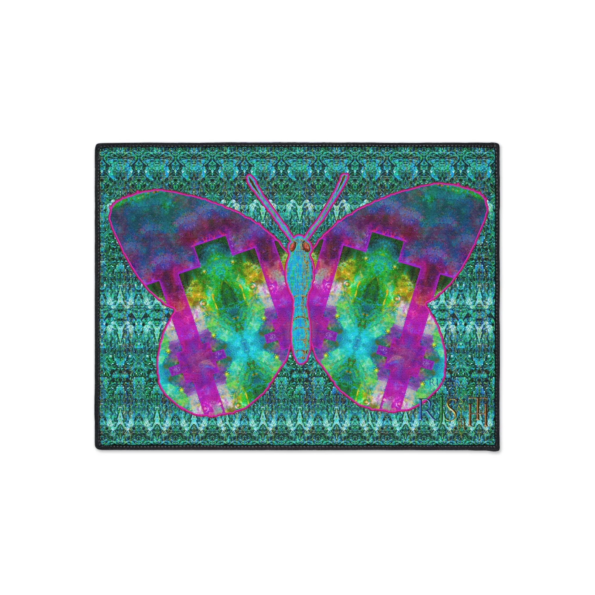 Heavy Duty Floor Mat (Butterfly Glade Denizen & Samhain Dream Thaw 12 & Blue Logo@Alchemic) RJSTH@Fabric#11_9 of 16 RJSTHw2025 RJS