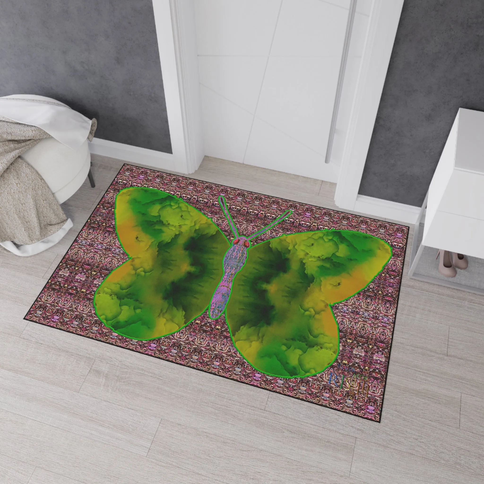 Heavy Duty Floor Mat (Butterfly Glade Denizen & Samhain Dream Thaw 14 & Purple Logo@Alchemic) RJSTH@Fabric#5_12 of 18 RJSTHw2025 RJS