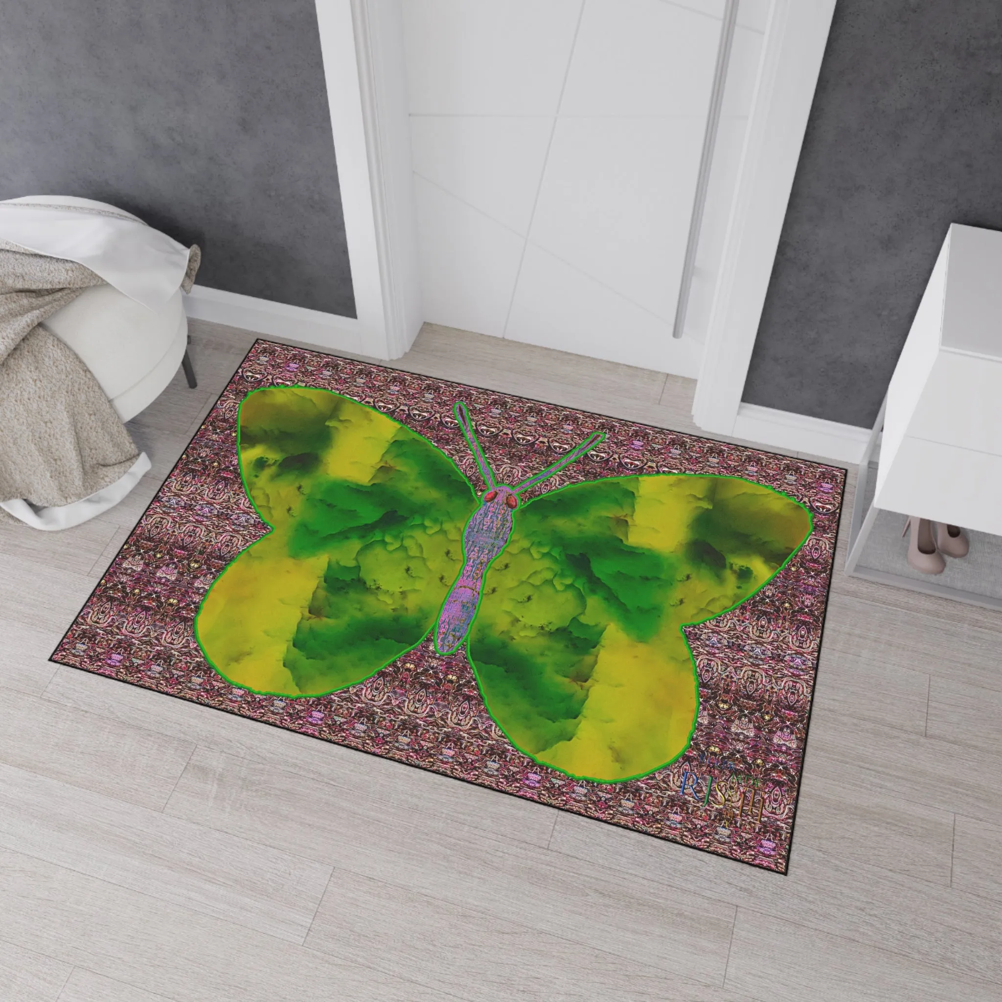 Heavy Duty Floor Mat (Butterfly Glade Denizen & Samhain Dream Thaw 14 & Purple Logo@Alchemic) RJSTH@Fabric#5_13 of 18 RJSTHw2025 RJS