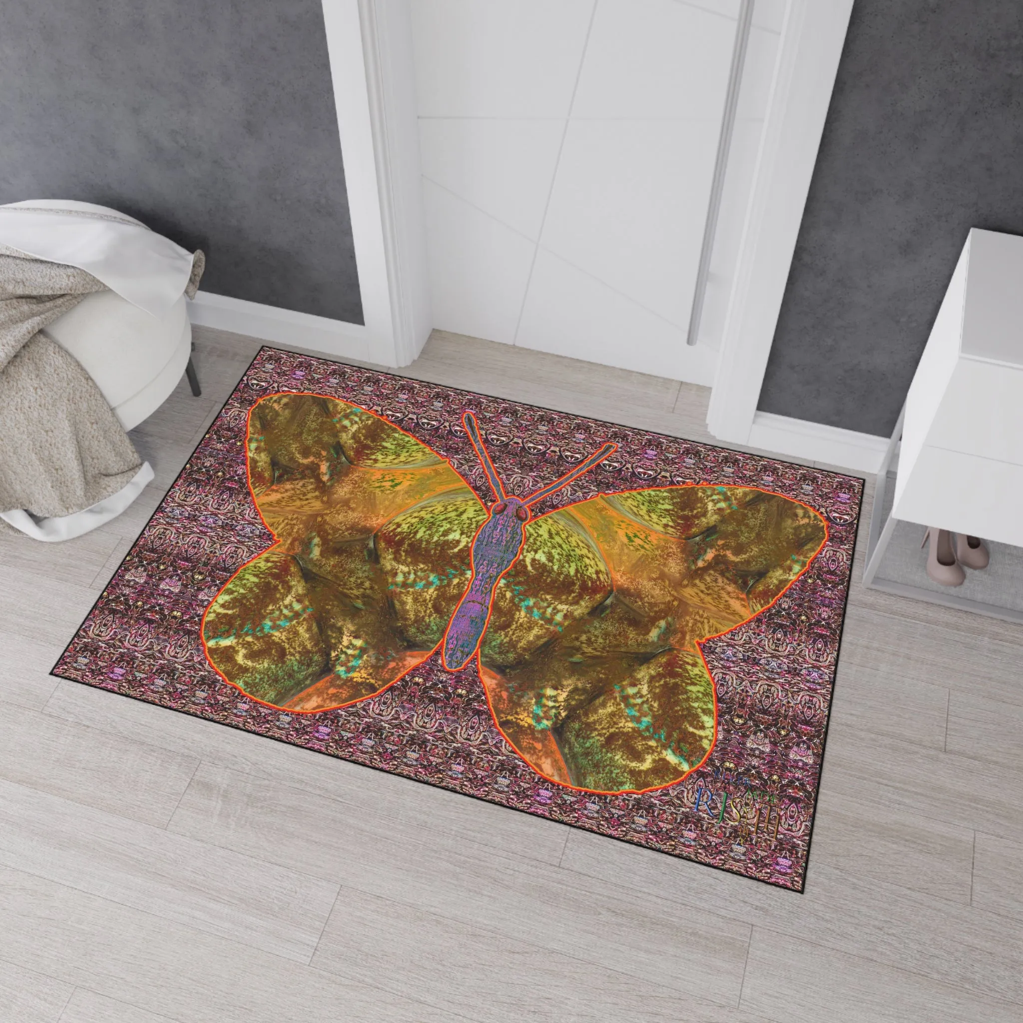 Heavy Duty Floor Mat (Butterfly Glade Denizen & Samhain Dream Thaw 14 & Purple Logo@Alchemic) RJSTH@Fabric#6_10 of 16 RJSTHw2025 RJS
