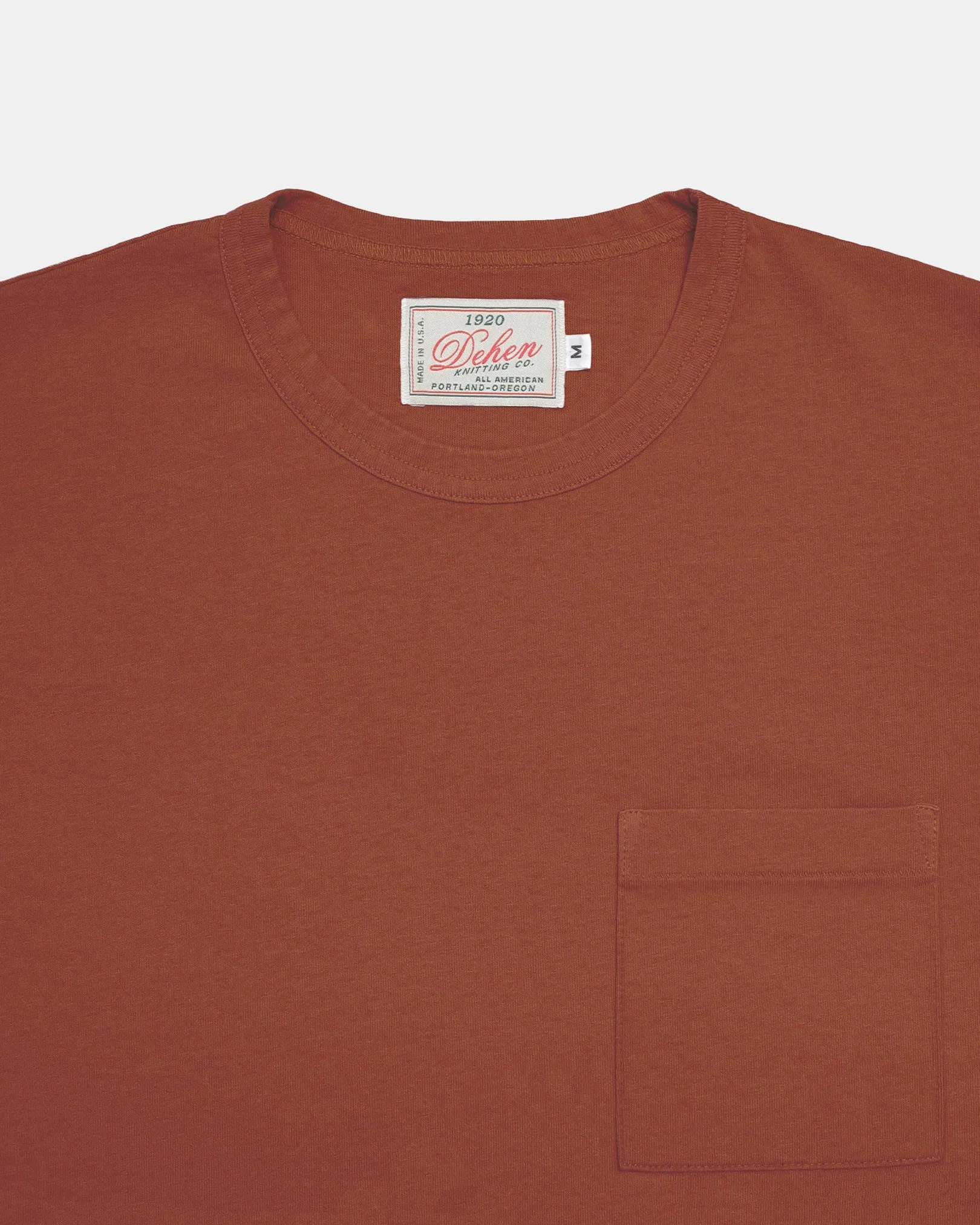 Heavy Duty Long Sleeve Tee - Single Pocket - Burnt Orange