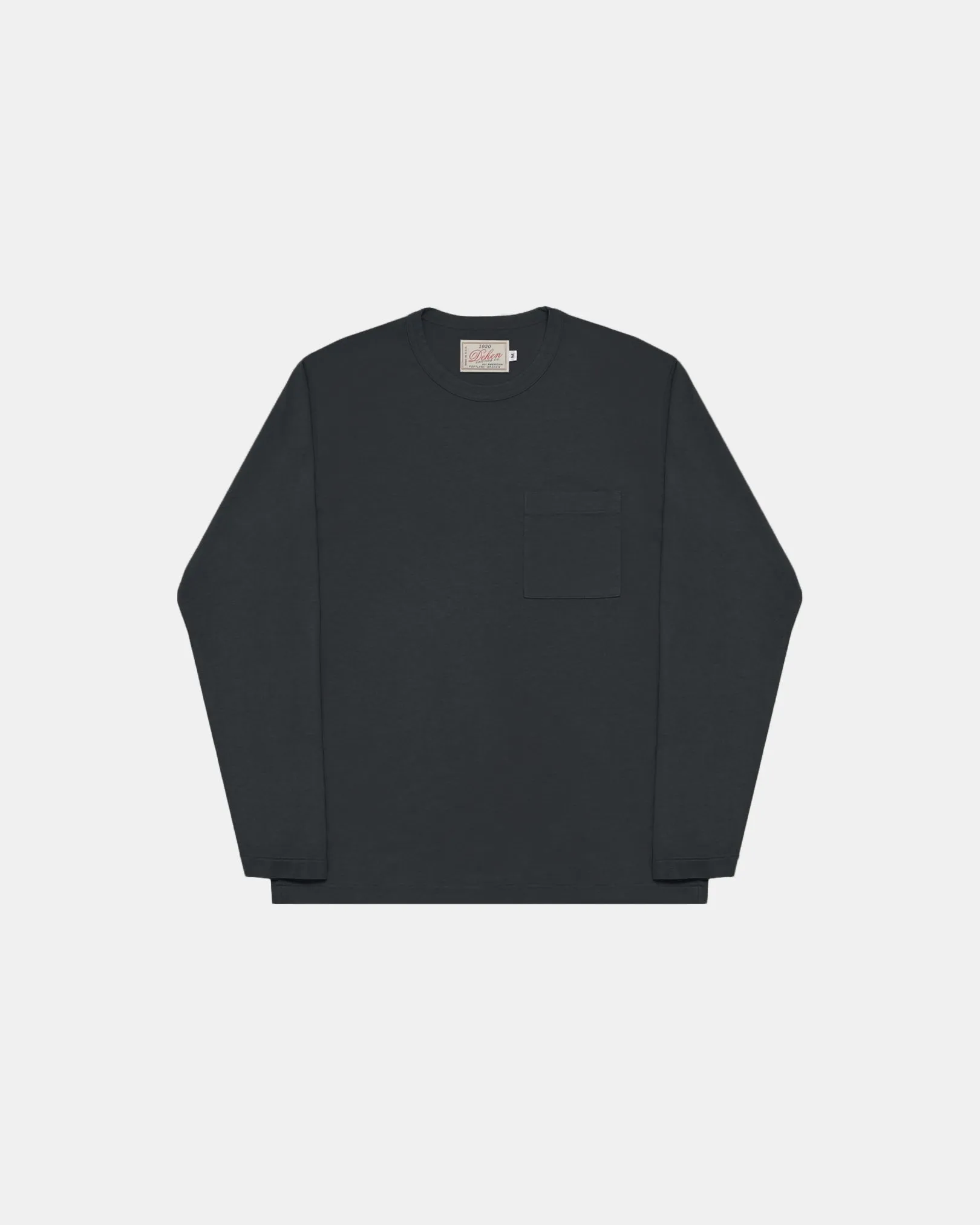 Heavy Duty Long Sleeve Tee - Single Pocket -Dark Charcoal