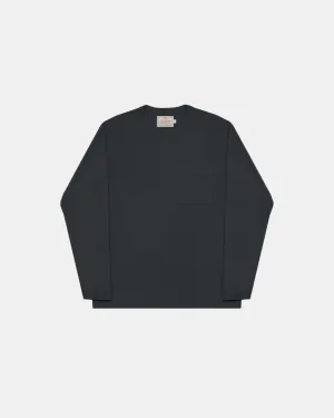 Heavy Duty Long Sleeve Tee - Single Pocket -Dark Charcoal