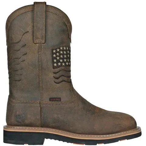Hoss Men's Rushmore Soft Toe WP Puncture Resistant Western Work Boot- Brown- 92060