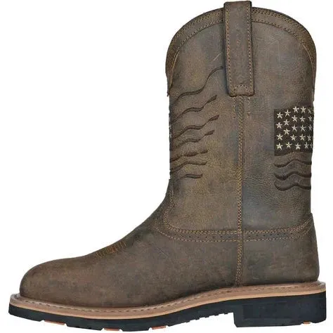 Hoss Men's Rushmore Soft Toe WP Puncture Resistant Western Work Boot- Brown- 92060
