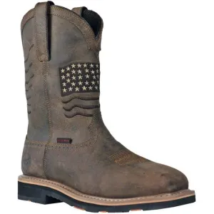 Hoss Men's Rushmore Soft Toe WP Puncture Resistant Western Work Boot- Brown- 92060