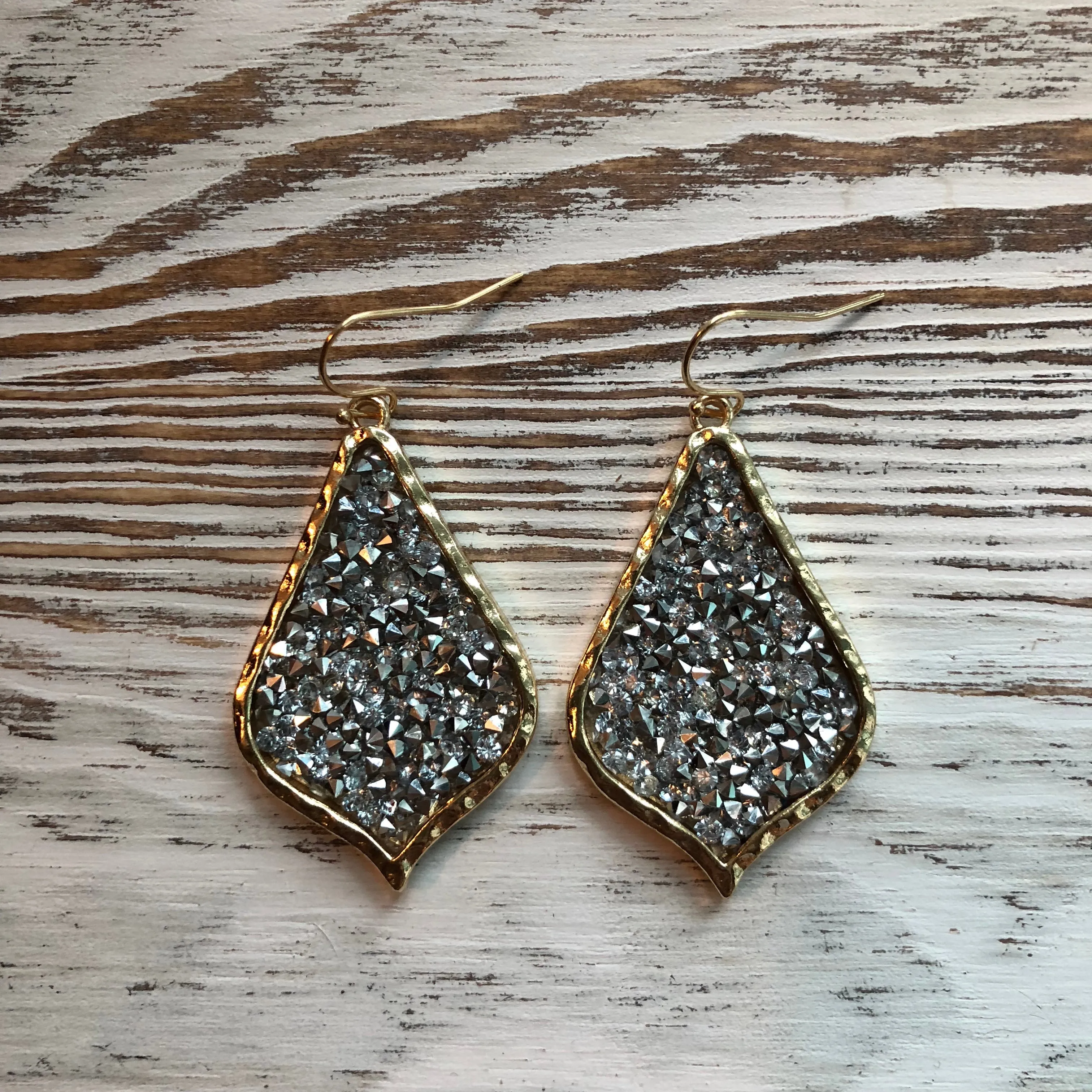 James Lily Rhinestone Sparkle Rock Earrings