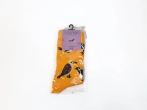 Jericho Road orange ruffle your feather print socks
