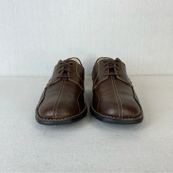 Johnston &amp; Murphy~Men’s ‘Shuler‎ Bicycle’ Brown Sheepskin Leather Oxfords~Sz 9