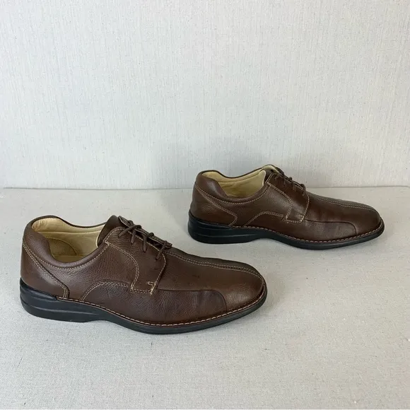 Johnston &amp; Murphy~Men’s ‘Shuler‎ Bicycle’ Brown Sheepskin Leather Oxfords~Sz 9