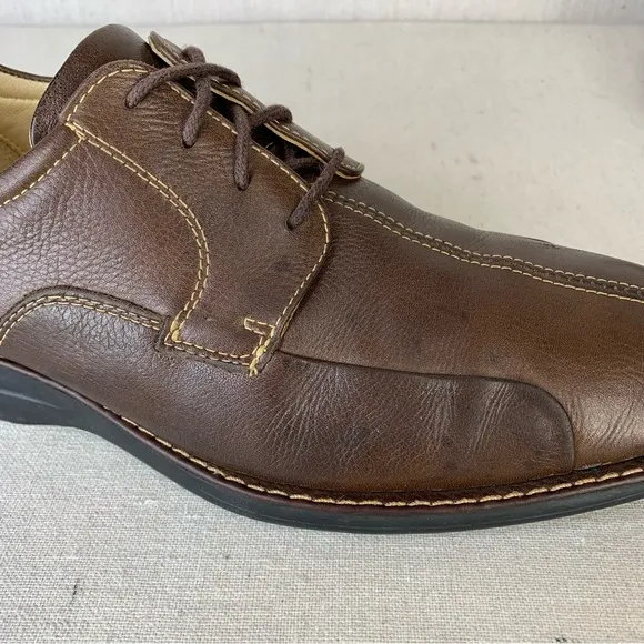Johnston &amp; Murphy~Men’s ‘Shuler‎ Bicycle’ Brown Sheepskin Leather Oxfords~Sz 9