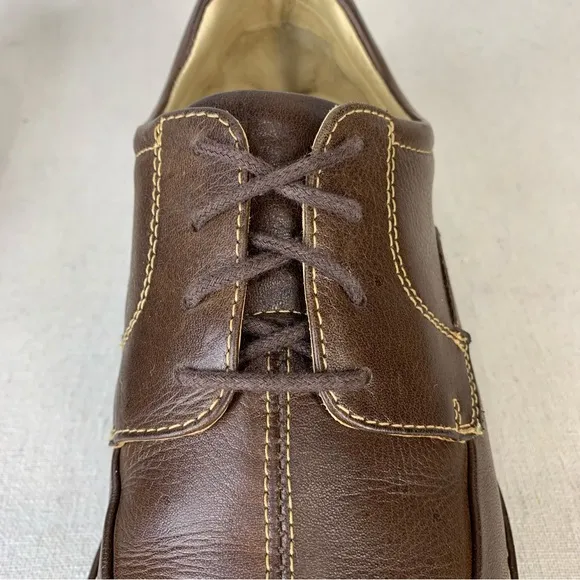Johnston &amp; Murphy~Men’s ‘Shuler‎ Bicycle’ Brown Sheepskin Leather Oxfords~Sz 9