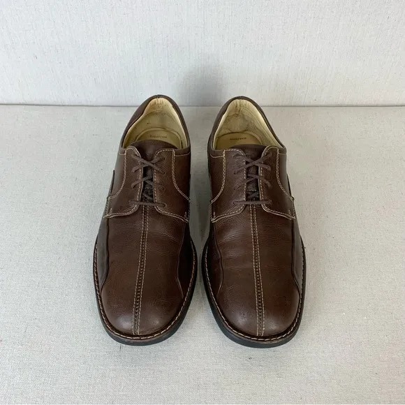 Johnston &amp; Murphy~Men’s ‘Shuler‎ Bicycle’ Brown Sheepskin Leather Oxfords~Sz 9