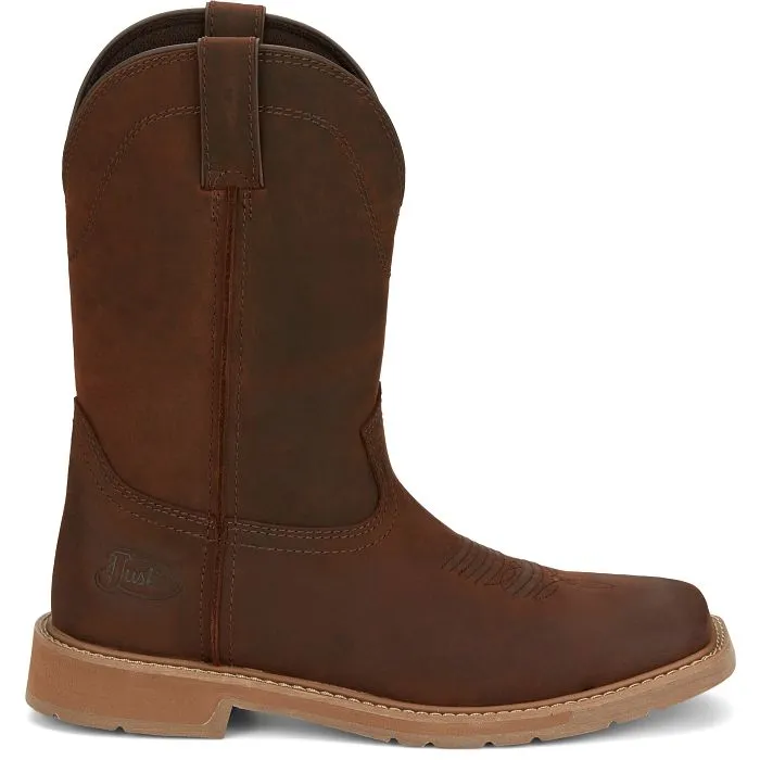 Justin Men's 11" Brown Buster II Broad Square Toe Work Boots