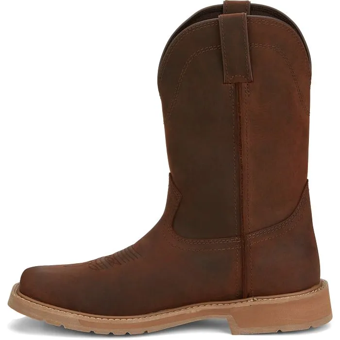 Justin Men's 11" Brown Buster II Broad Square Toe Work Boots