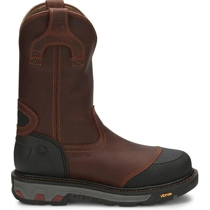 Justin Men's Warhawk II 11" WP Comp Toe Western Work Boot -Brown- WK2152