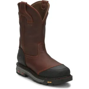 Justin Men's Warhawk II 11" WP Comp Toe Western Work Boot -Brown- WK2152