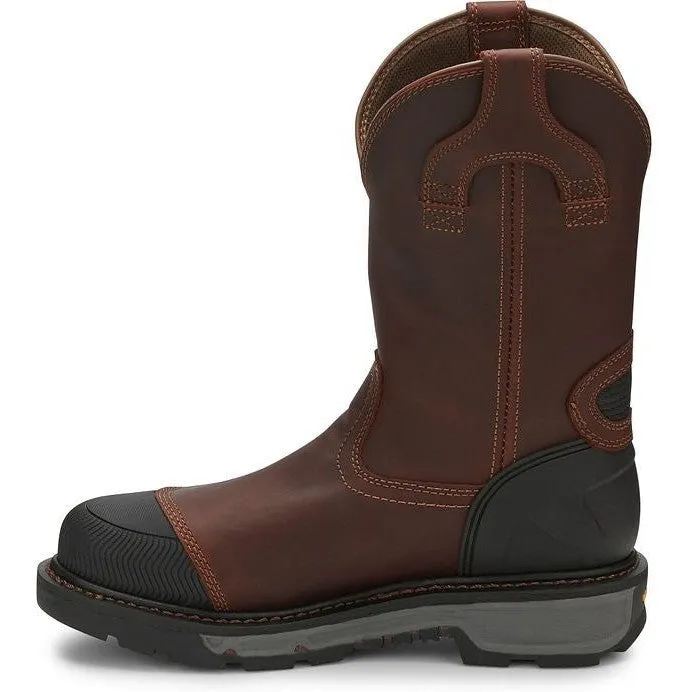 Justin Men's Warhawk II 11" WP Comp Toe Western Work Boot -Brown- WK2152