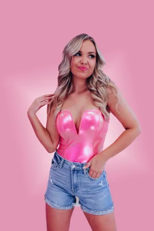 Kaleidoscope of Color Strapless Bodysuit - Pink