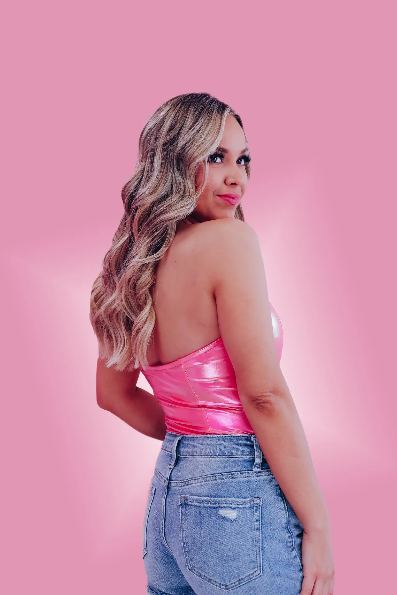 Kaleidoscope of Color Strapless Bodysuit - Pink