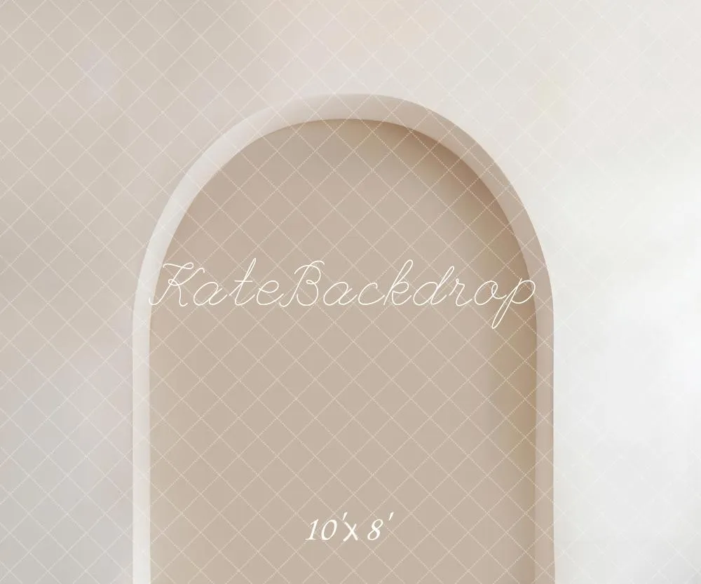 Kate Beige White Art Arch Wall Fleece Backdrop Designed by Kate Image