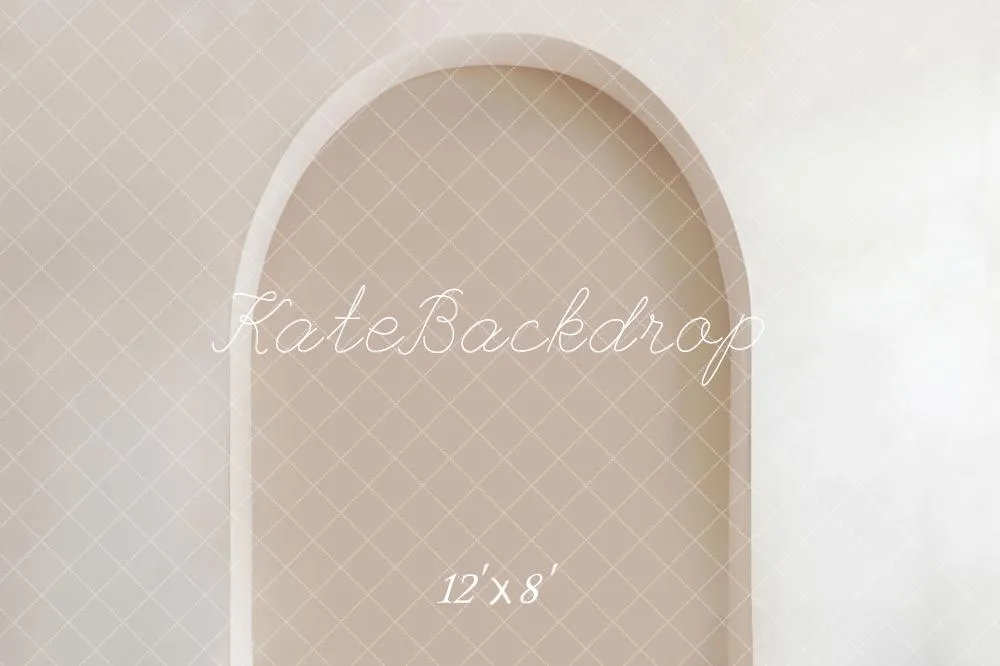 Kate Beige White Art Arch Wall Fleece Backdrop Designed by Kate Image