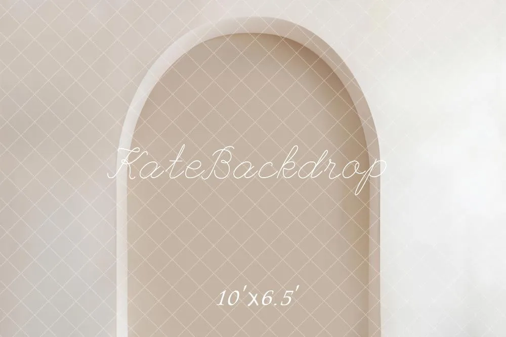 Kate Beige White Art Arch Wall Fleece Backdrop Designed by Kate Image