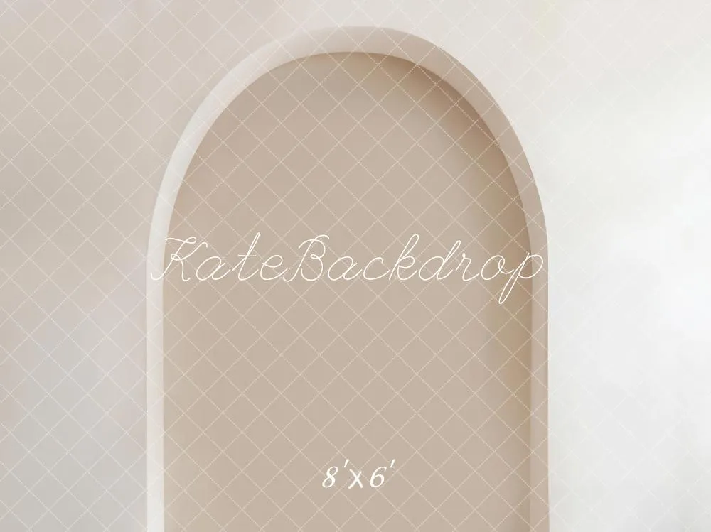 Kate Beige White Art Arch Wall Fleece Backdrop Designed by Kate Image