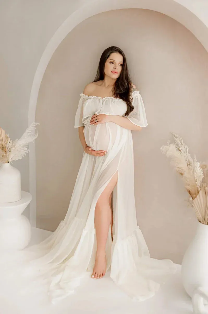 Kate Beige White Art Arch Wall Fleece Backdrop Designed by Kate Image