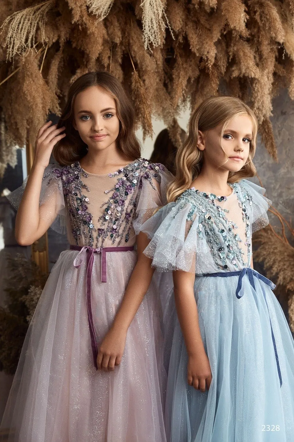 L2328 Sparkly Blue Prom Dress