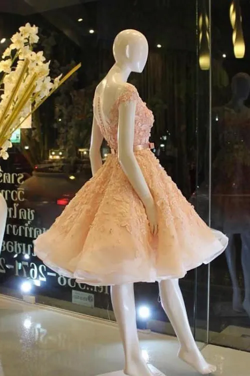 Lace Homecoming Dresses Beautiful Sparkly Short Prom Dress Party Dress OHM140
