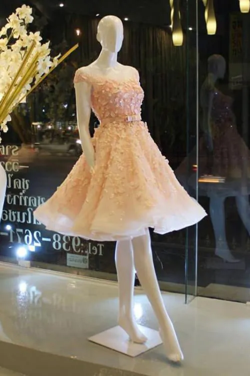 Lace Homecoming Dresses Beautiful Sparkly Short Prom Dress Party Dress OHM140