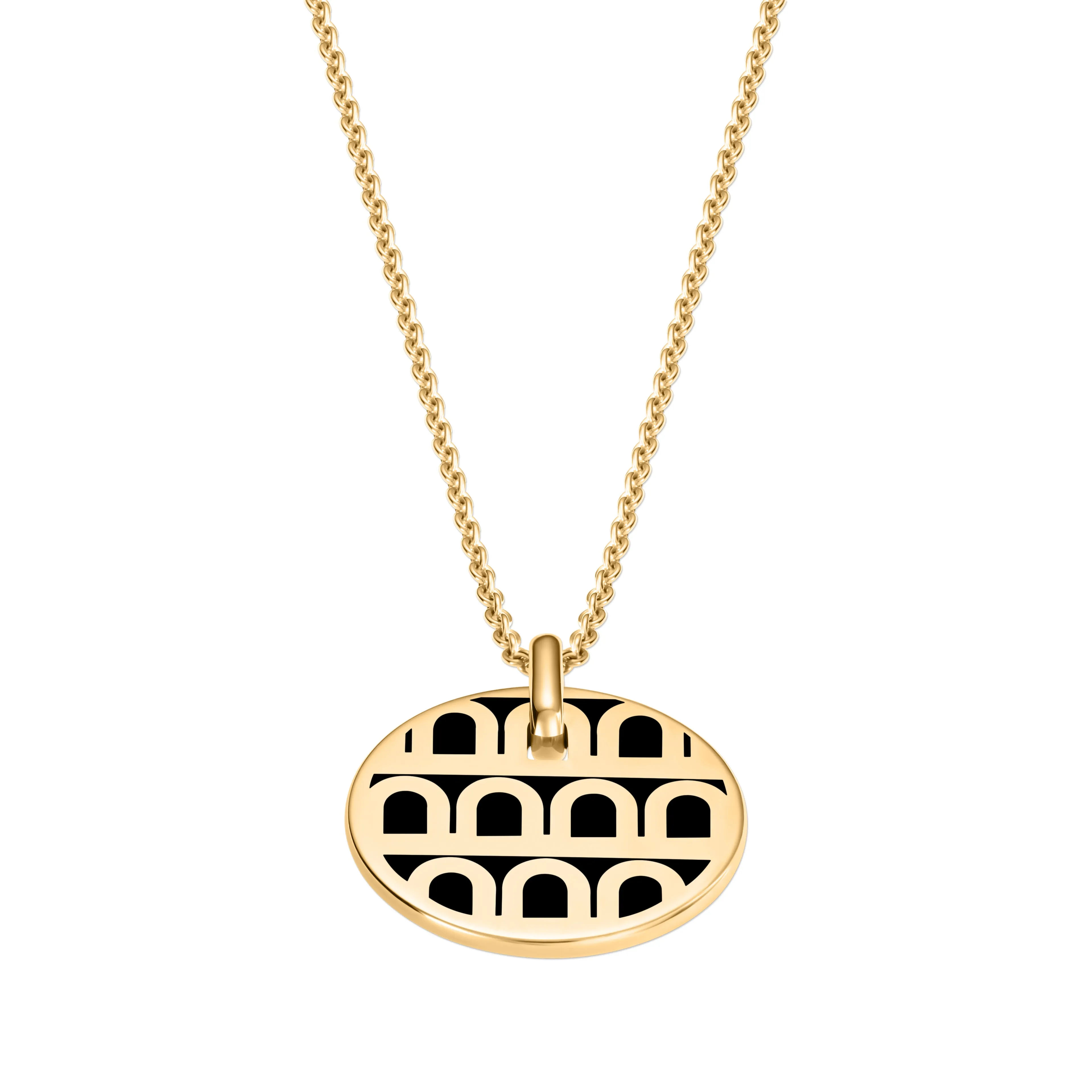 L'Arc de DAVIDOR Pendant PM, 18k Yellow Gold with Lacquered Ceramic