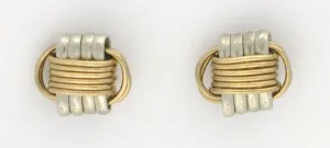 Lightweight, Two-Tone stud earrings,  extra small