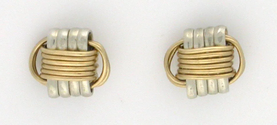 Lightweight, Two-Tone stud earrings,  extra small